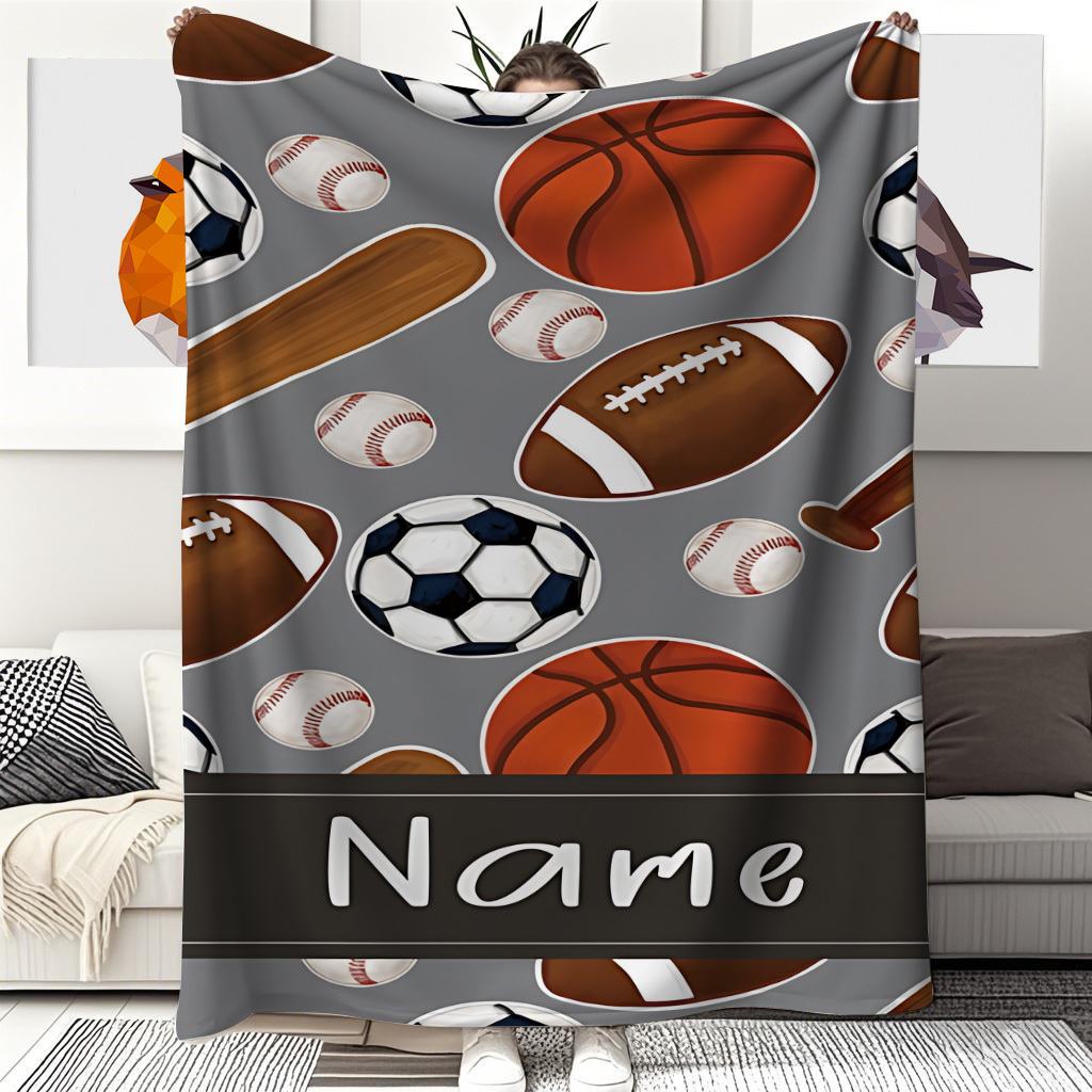 Sports Equipment And Names - 1 Coperta sportiva con nome personalizzato