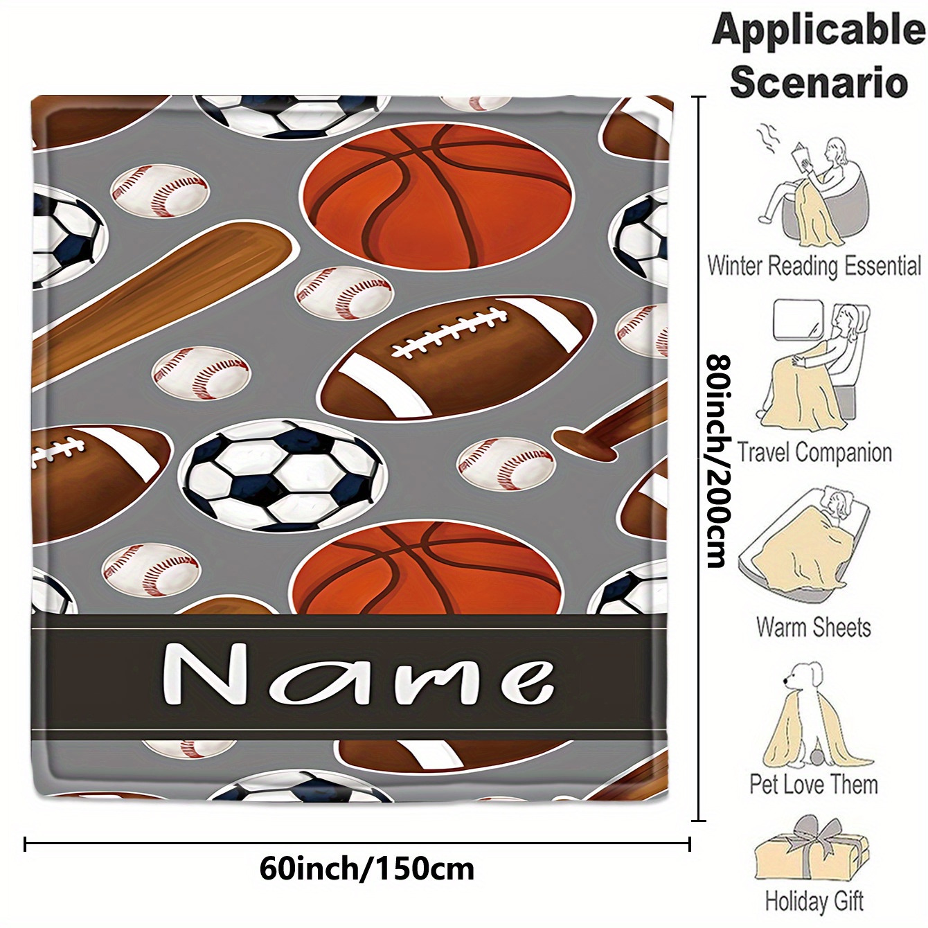 1 Coperta sportiva con nome pe - Sports Equipment And Names recensione e prezzo