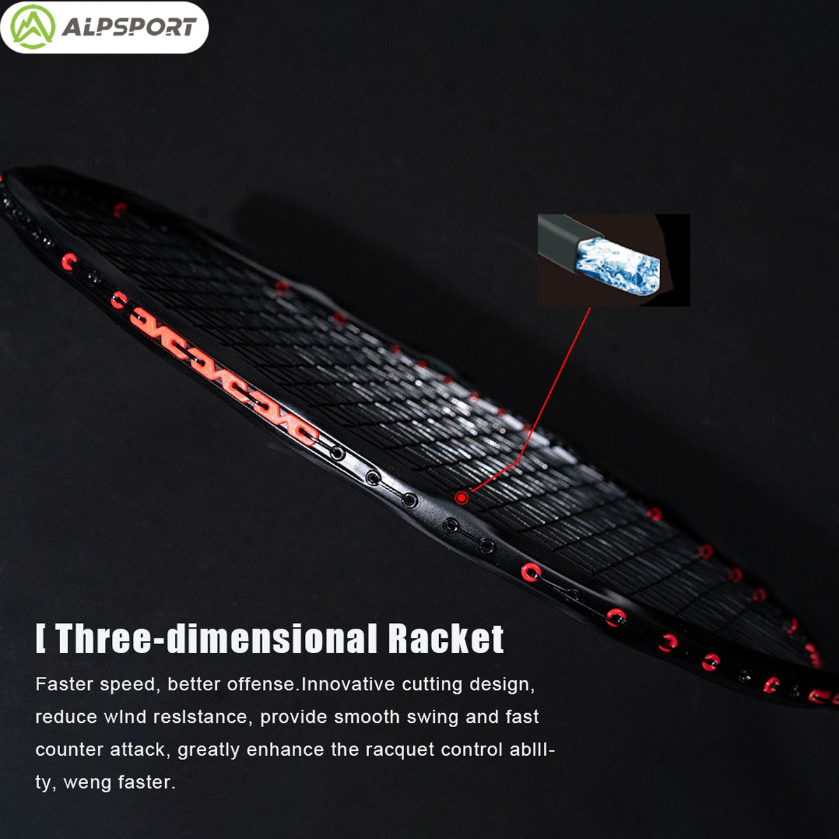 Alpsport MH-V5 5U 75g Ondulato - Badminton Racket Carbon recensione e prezzo