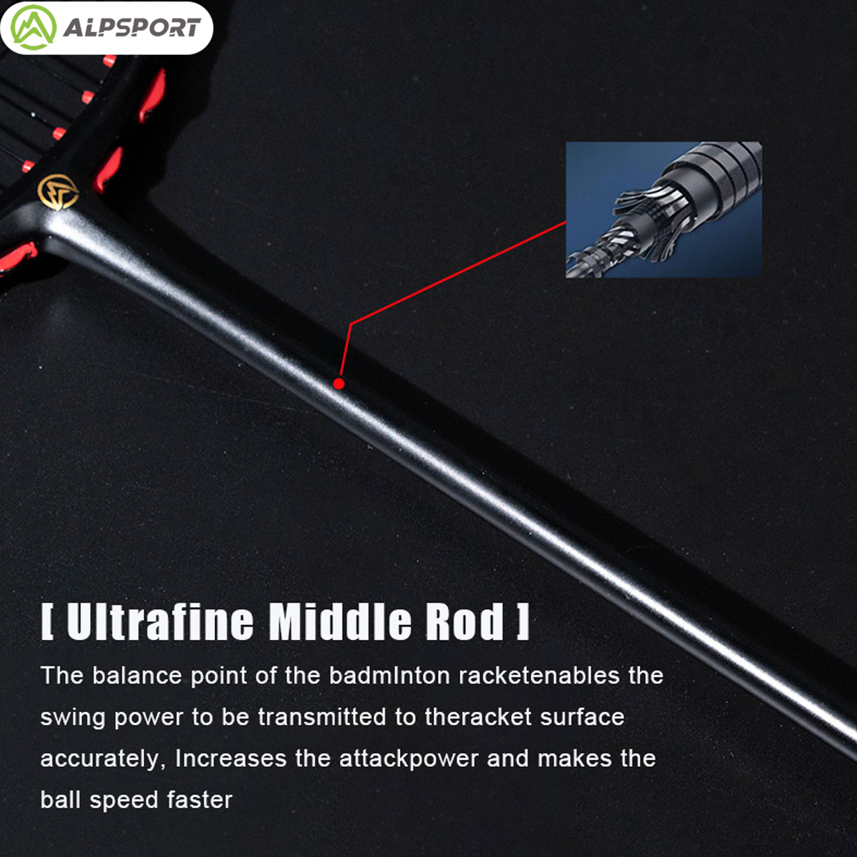 Alpsport MH-V5 5U 75g Ondulato - Badminton Racket Carbon recensione e prezzo